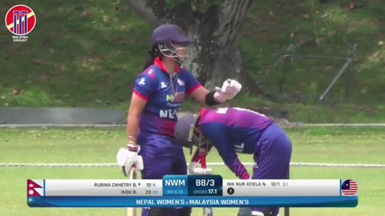 Wall of the Nepal Women's Team: Rubina Chhetry - 3rd Women's T20I Match