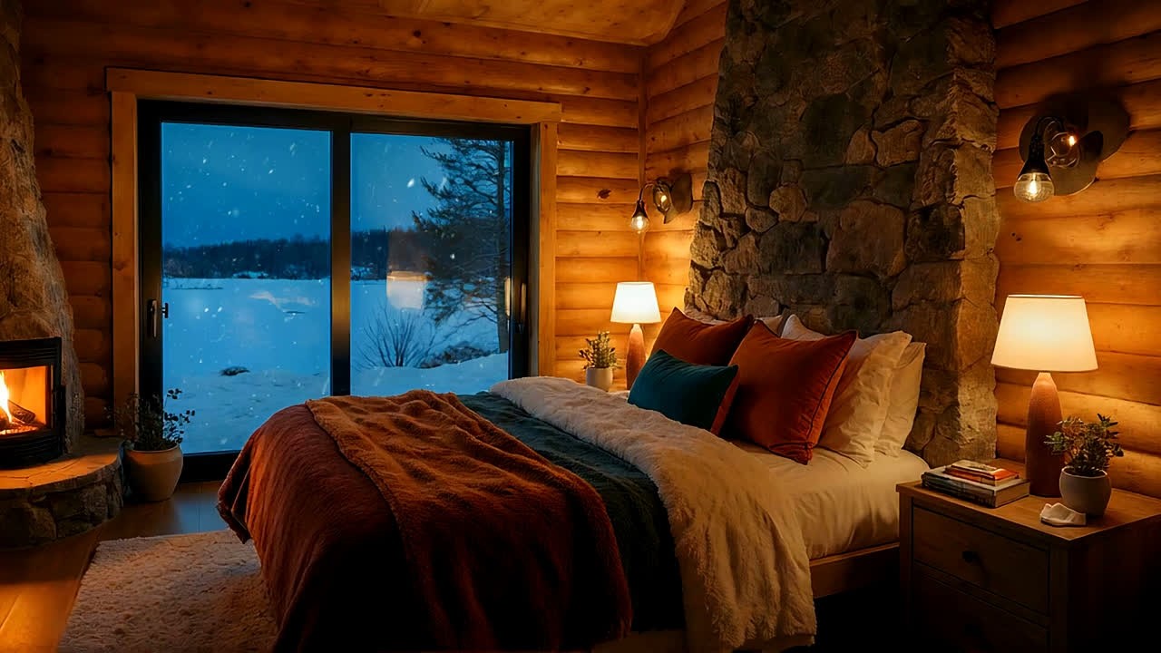 Fall Asleep Naturally Tonight - Winter Fireplace Jazz Ambience for Total Comfort