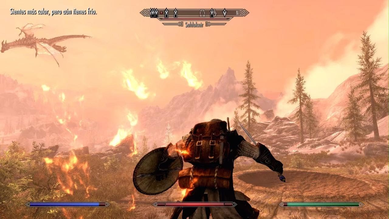 Skyrim Anniversary Edition - Enfrentando dragão Sahloknir