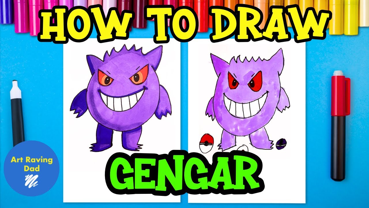 How to Draw Gengar from Pokémon | Easy Step-by-Step Drawing for Kids