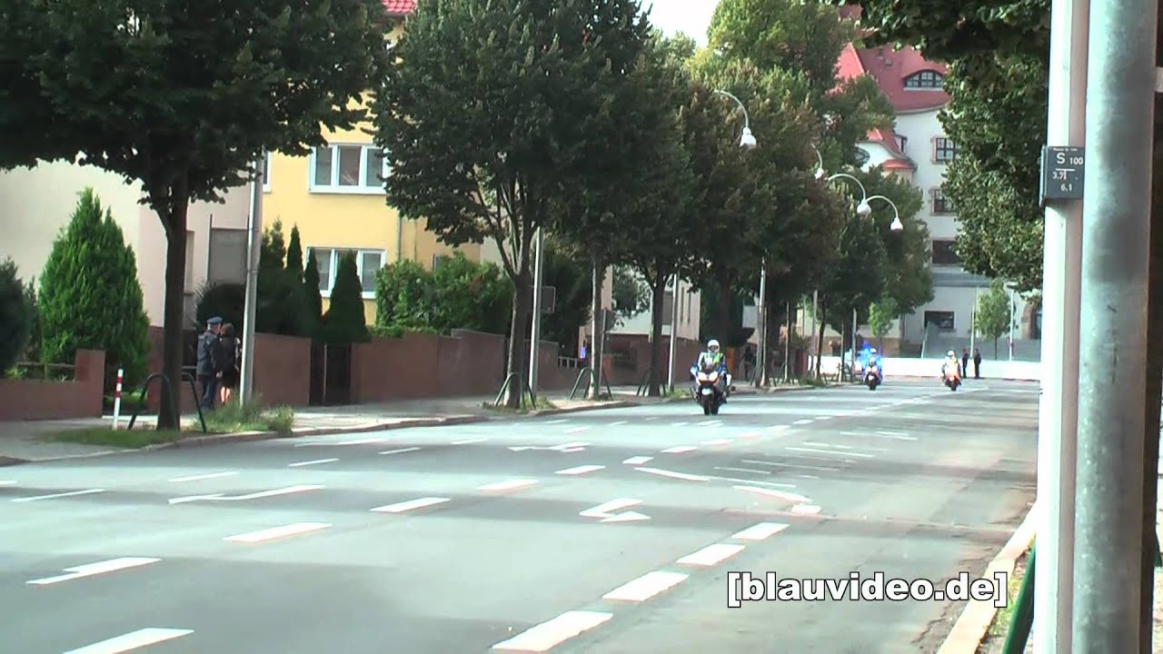 Papstbesuch Erfurt 2011: VIP Eskorte Bundespräsdient / Bundeskanzlerin