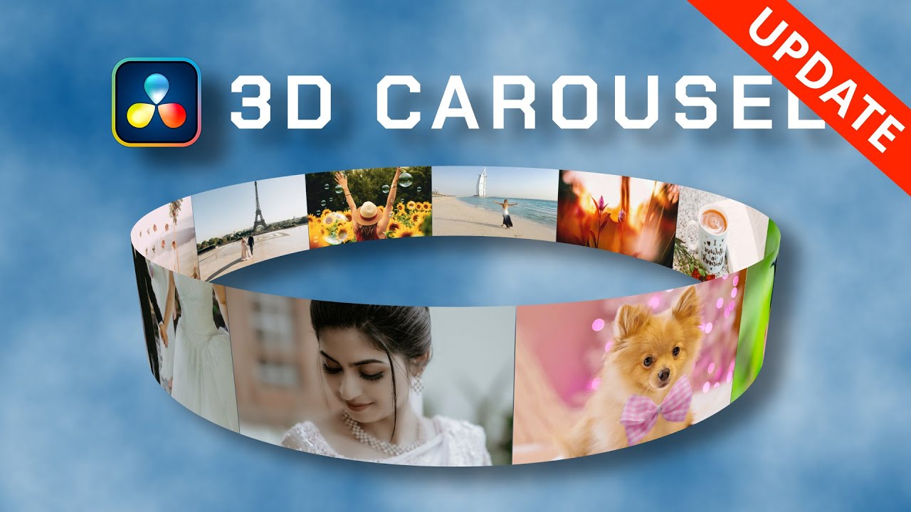 3D Carousel Effect with Bending Images in DaVinci Resolve|Fusion Tutorial|FREE Download