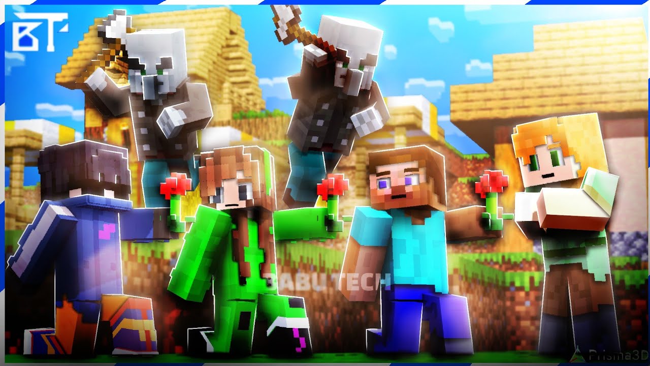 Steve And Alex VS Pillagers And Pillager Queen Full Movie | Babu Tech Prisma 3D Minecraft Animation