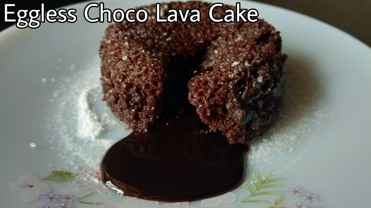 Eggless Choco Lava cake | Eggless Molten Choco Lava Cake Without Oven, Mold, Compound Chocolate