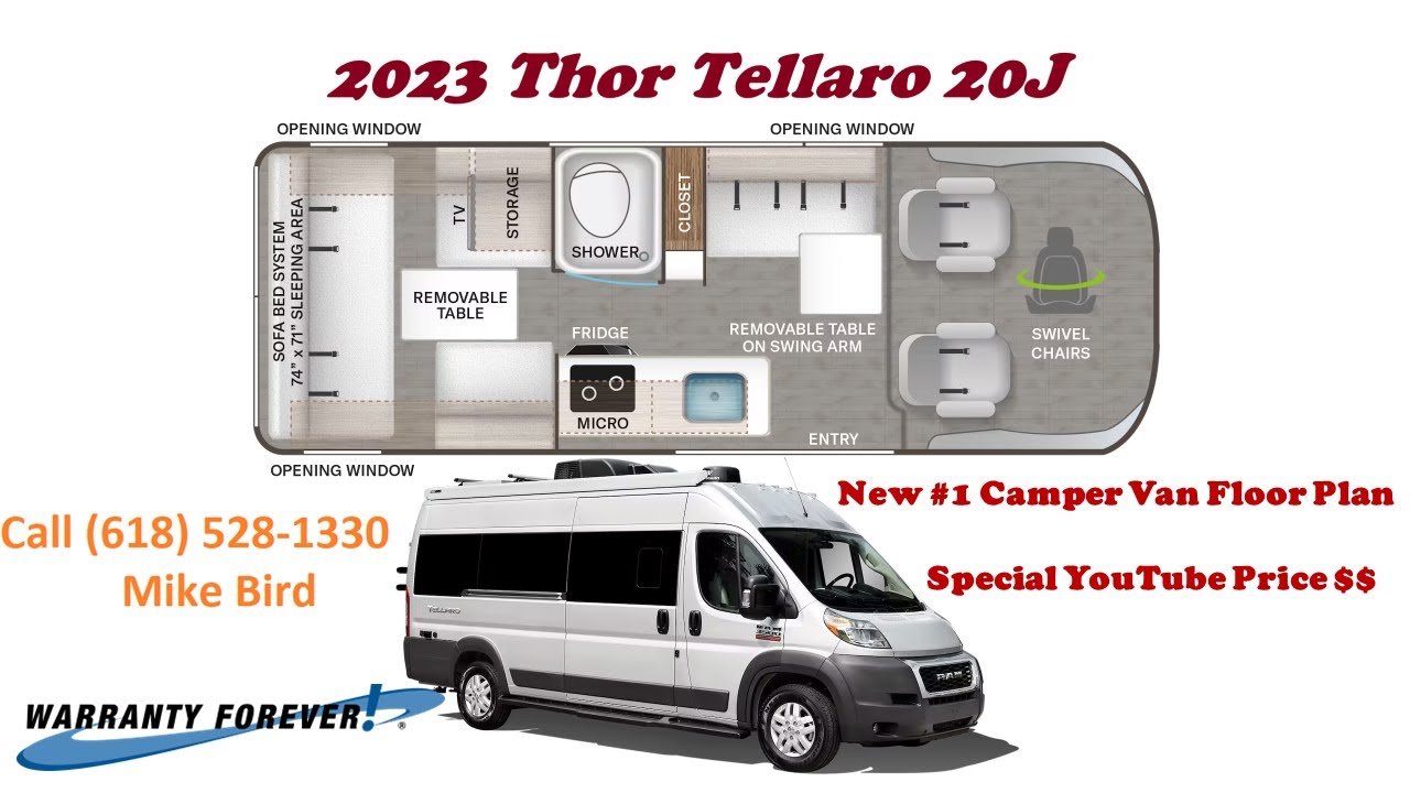 2023 Thor Tellaro 20J New #1 Class B Camper Van walkthrough and pricing details.