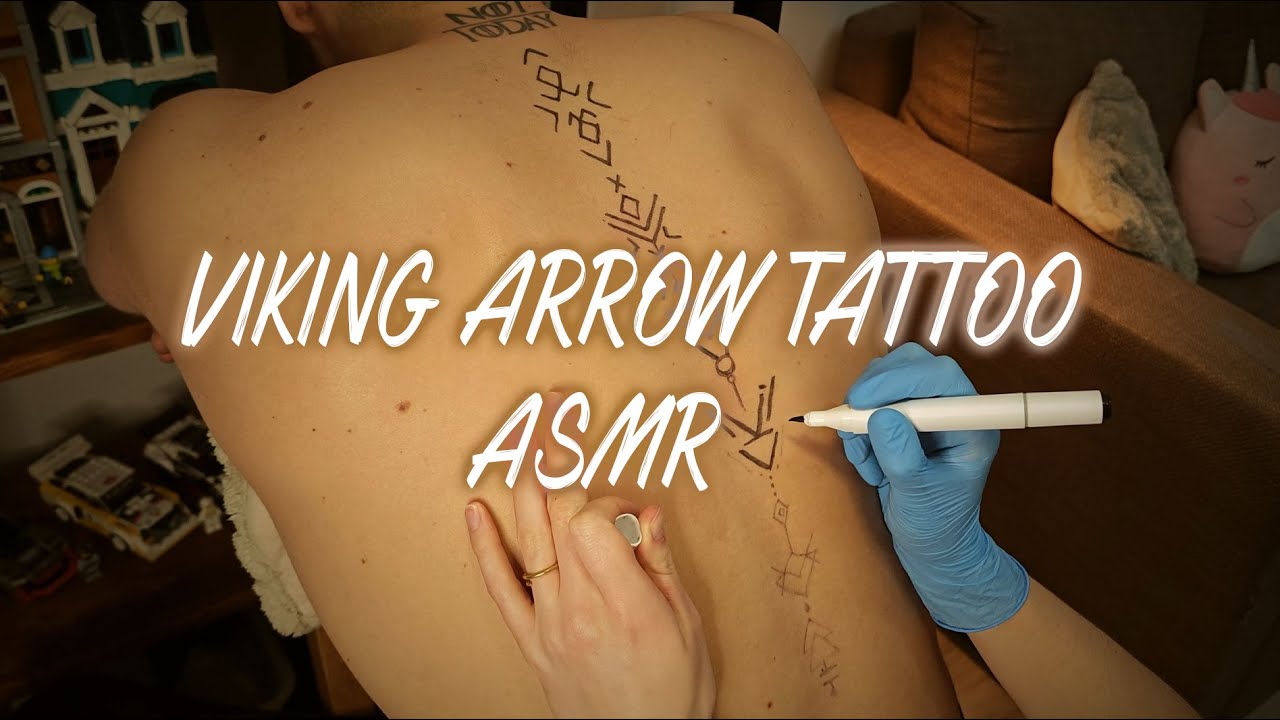 VIKING ARROW TATTOO | ASMR (mouth sounds, back scratching) #asmrsleep #asmr #relax