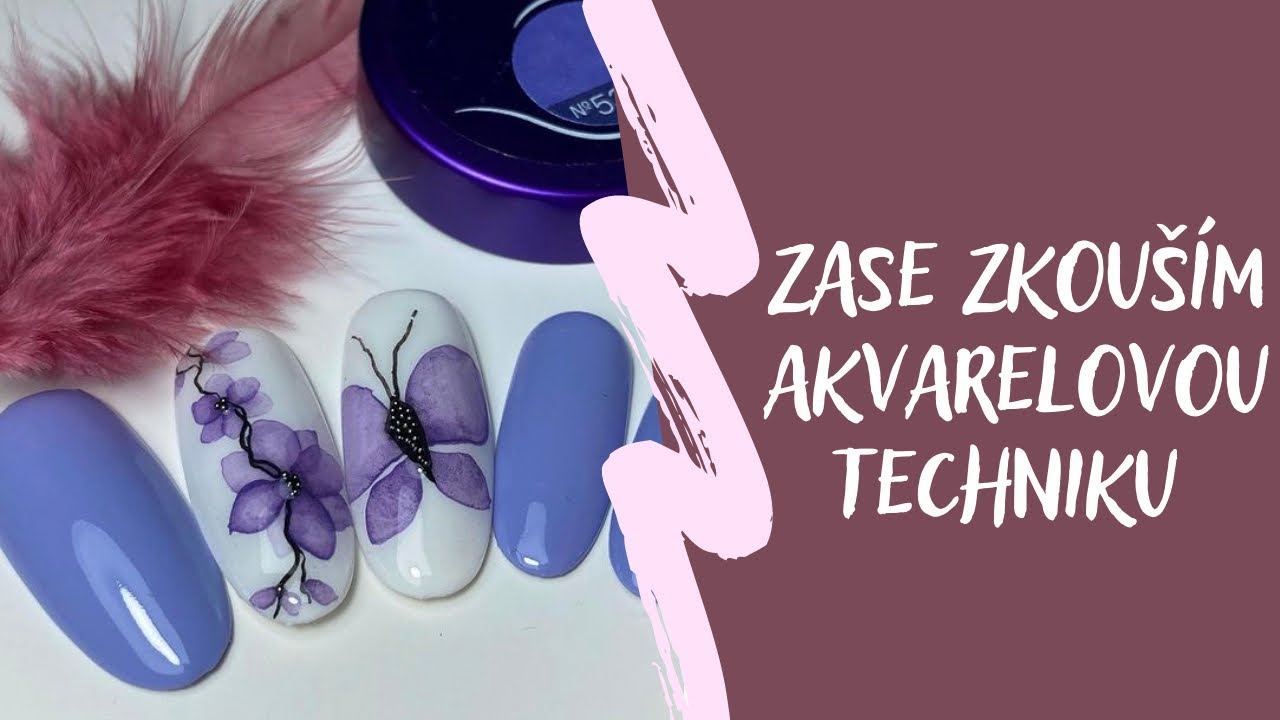 KateArt #35: akvarelové kytičky a barva roku 2022 | Zdobení nehtů | Kate nehty