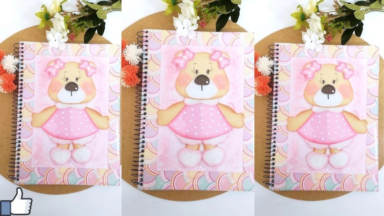 COMO ENCAPAR CADERNO COM PLÁSTICO CRISTAL / APLIQUE E.V.A