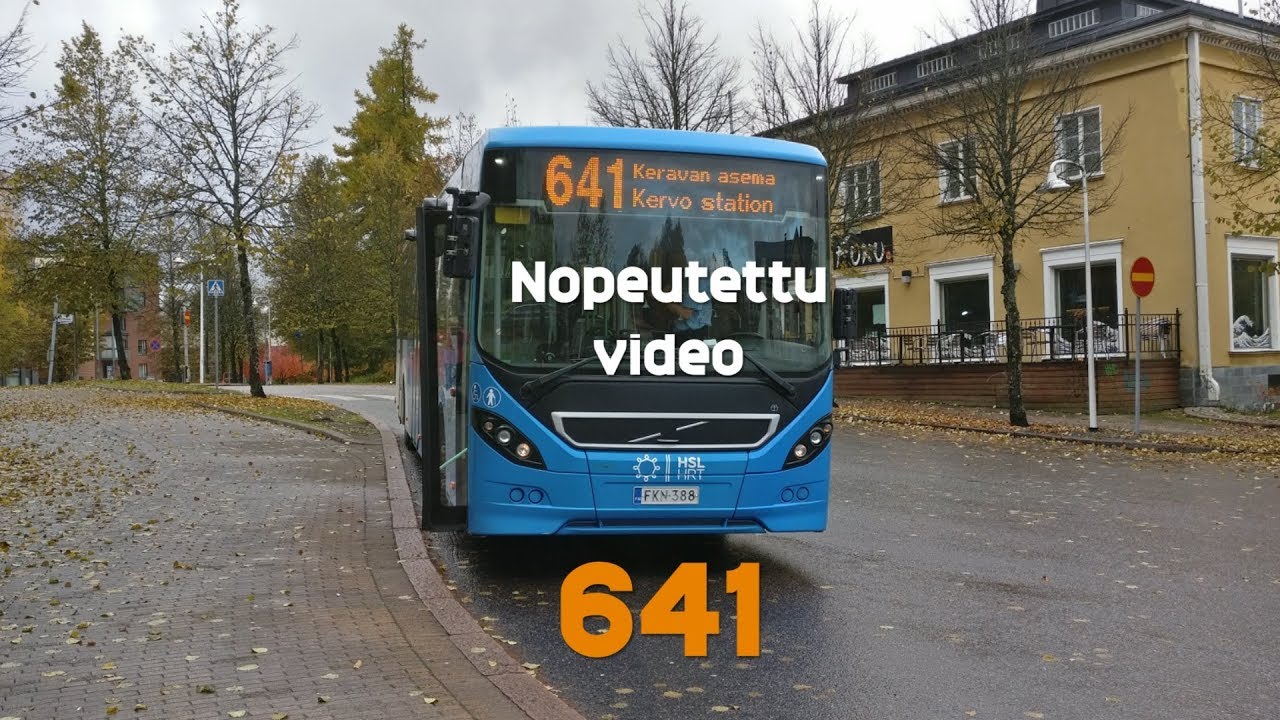 Nopeutettu video: HSL:n bussilinja 641 Tikkurilasta Keravalle