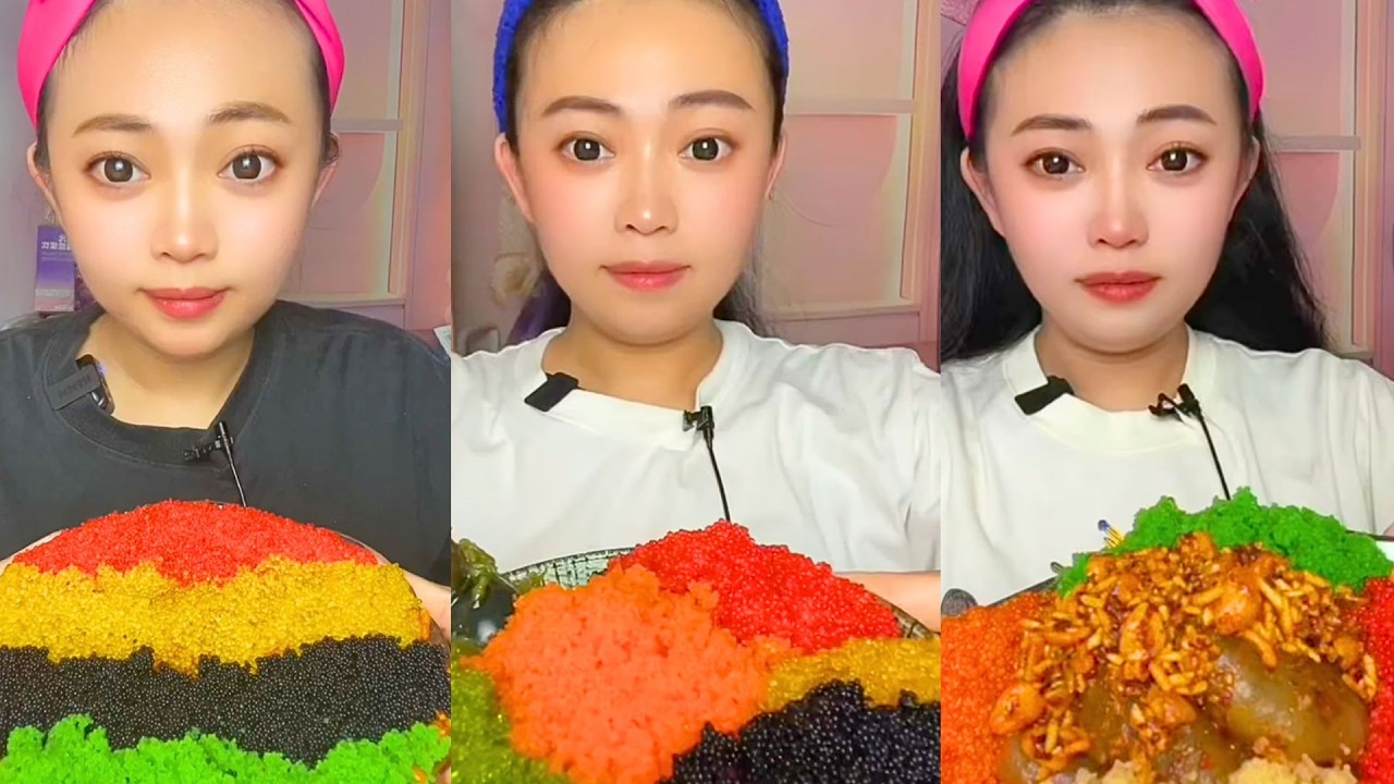 Extreme Colorful Snack ASMR Mukbang | Spicy Crunchy Egg Mix & Chinese Eating Sounds #430