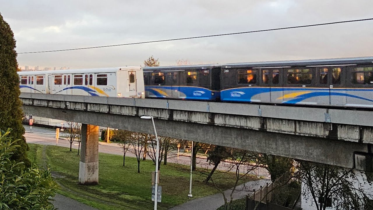 the SKYTRAIN train watch live in New Westminster BC Canada