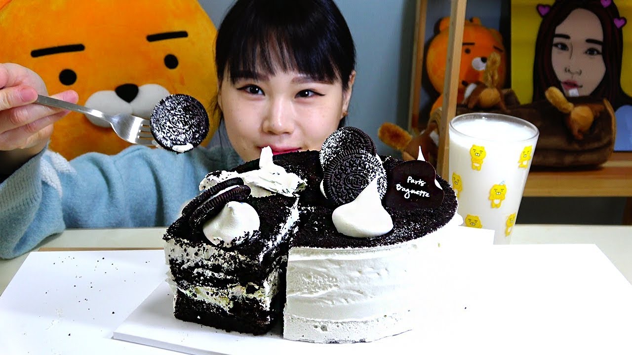 쿠키엔크림케이크 먹방 Mukbang