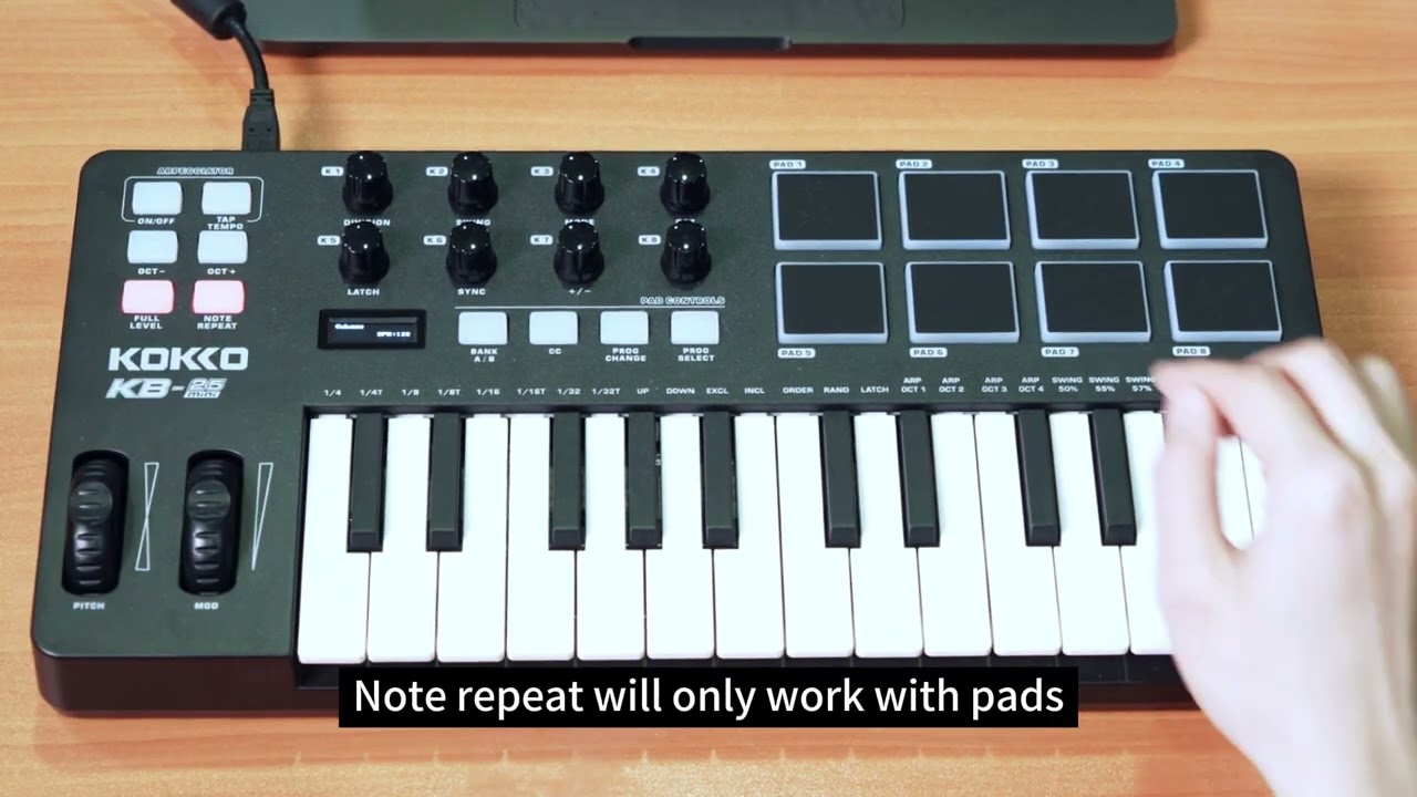 Pad Control of KOKKO KB-25 MIDI controller keyboard