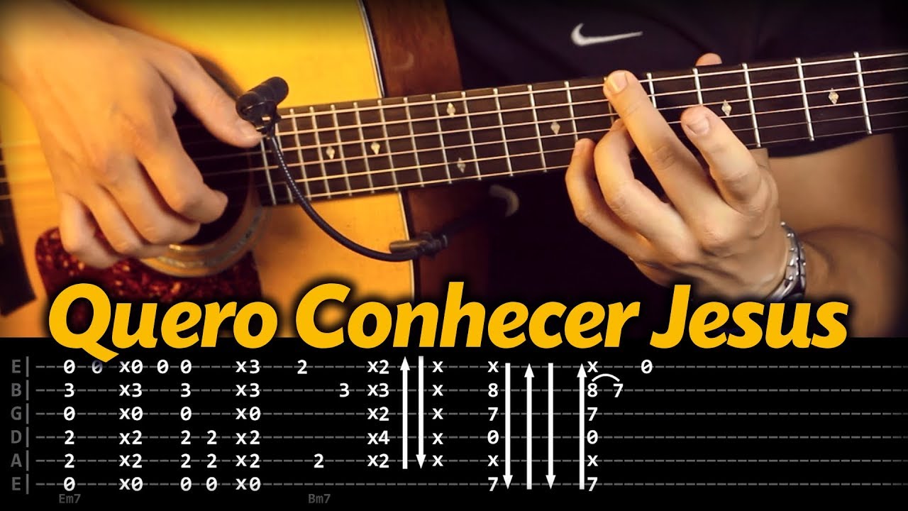 🎼 QUERO CONHECER JESUS (AULA de VIOLÃO) Fingerstyle (com Tablatura) COMO TOCAR Passo a Passo