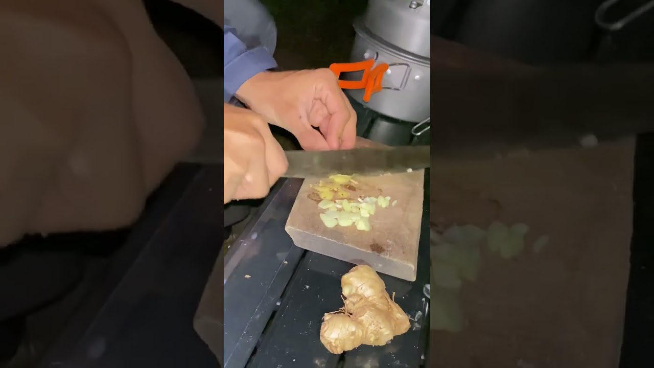 Solo camping on the mountain with a very beautiful city view #solocampingcooking #solocamping #asmr