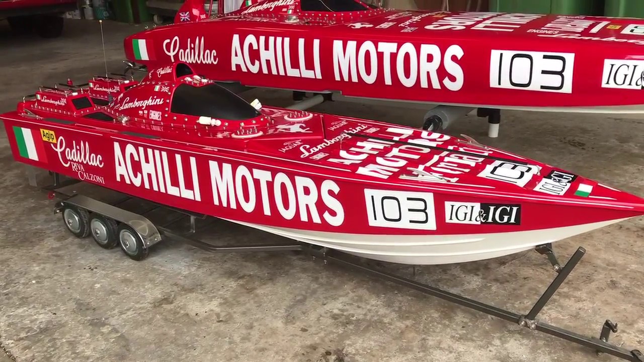 Gigantic RC Boat Achilli Motors Offshore Powerboat.