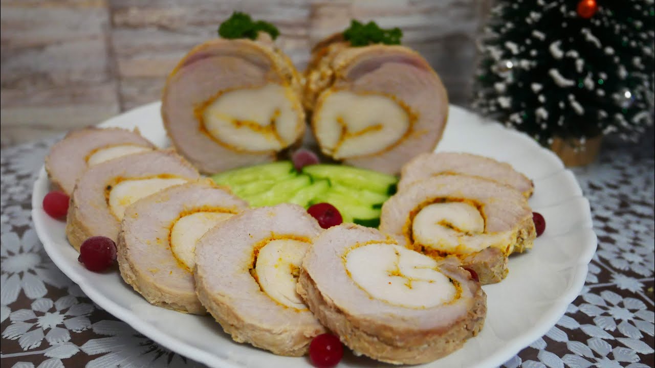 Мясной РУЛЕТ ЛУЧШЕ КОЛБАСЫ. Рулет из свинины и куриного филе Блюда на Новый Год,новогодний стол 2021