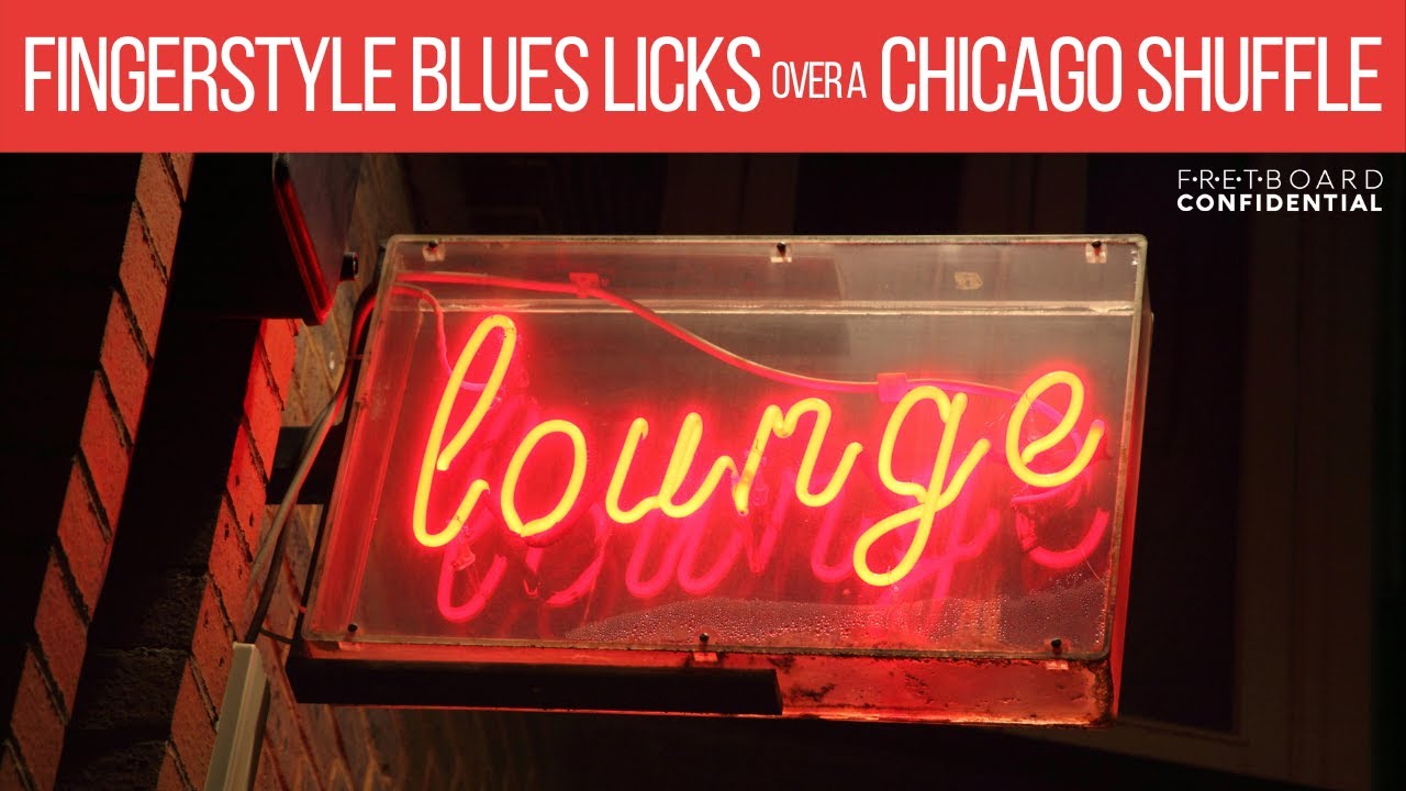 Fingerstyle Blues Licks Over A Chicago Shuffle