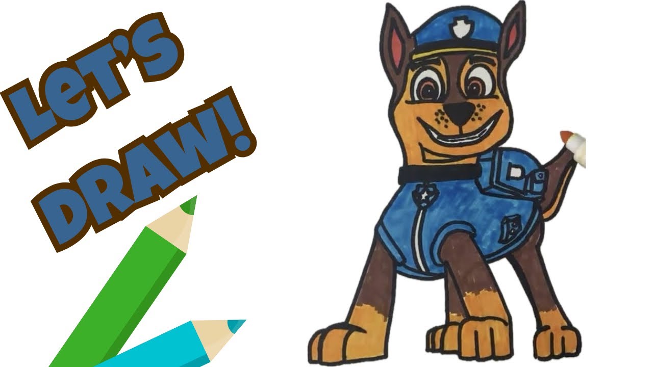 How to Draw Chase from PAW Patrol | Easy Cartoon Hand Drawing for Kids and Fans!