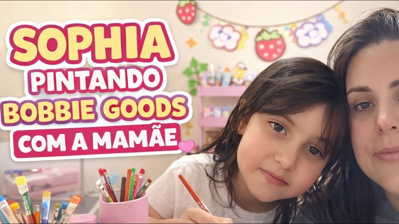 🎨 Sophia se divertindo pintando Bobbie Goods com a mamãe 💕 #sophia #bobgoods #familia #maeefilha 