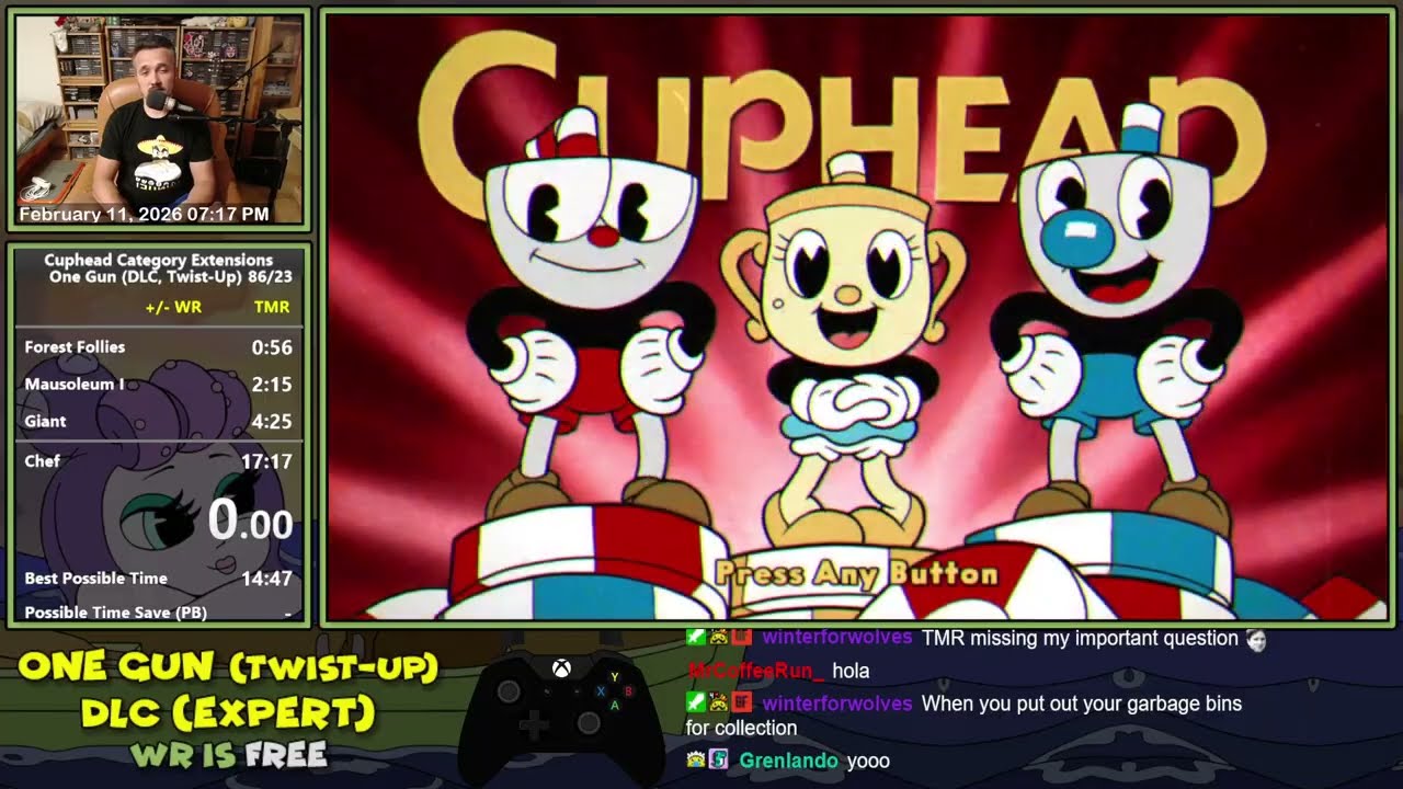 Cuphead One Gun Twist-Up in 14:22 (DLC, Expert)