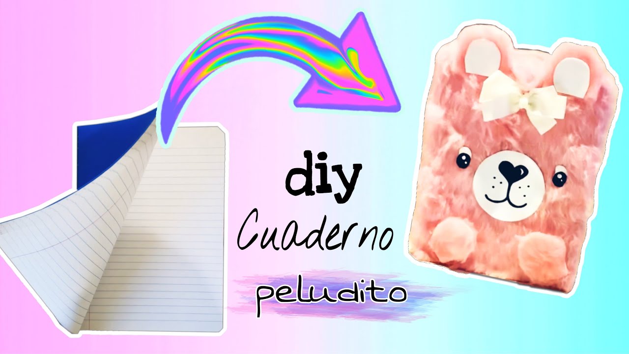 CUADERNO peludito diy | decora tus LIBRETAS |#diy #papeleria #kawaii