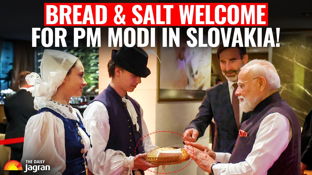 PM Modi Welcomed With Bread & Salt In Slovakia | Moment Goes Viral!
