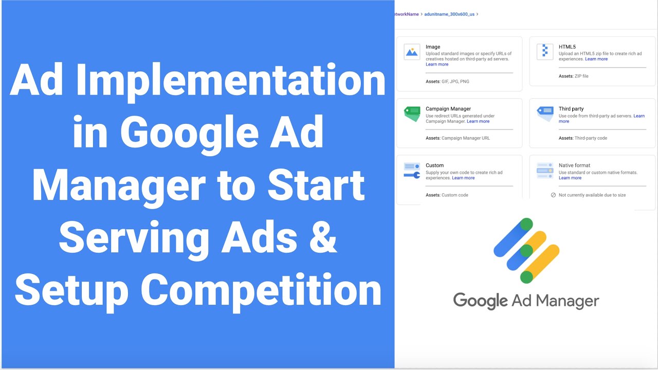 Внедрение рекламы в Google Ad Manager для начала показа рекламы