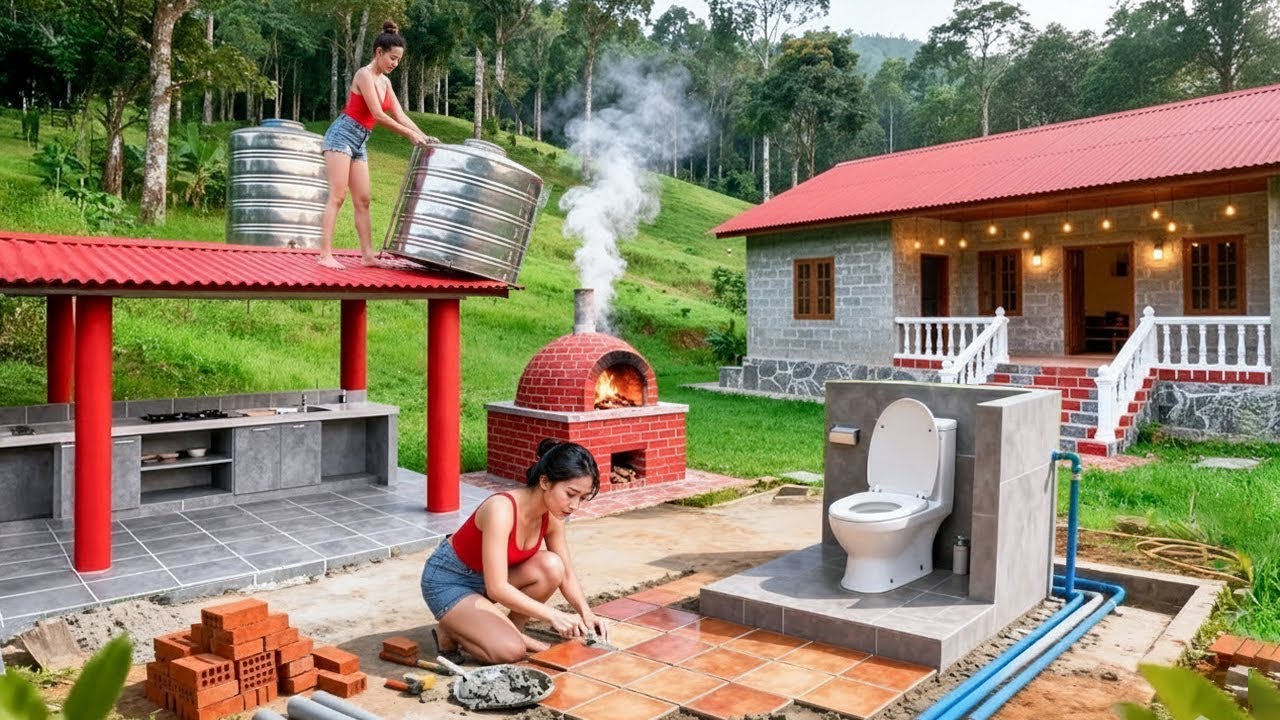 TIMELAPSE: Young Girl Renovates 100-Year-Old Wooden House in 45 Days | Completes Bathroom & Toilet