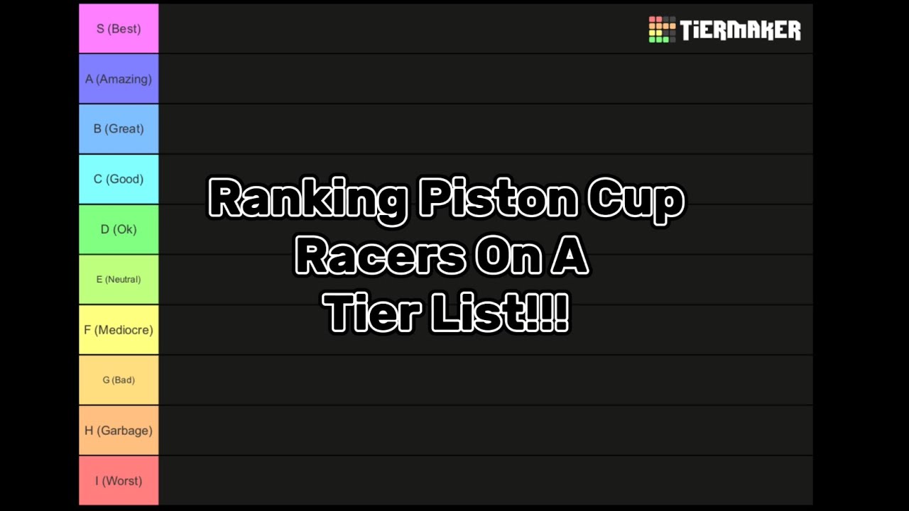 Ranking Piston Cup Racers On A Tier List!!! (4K Quality)