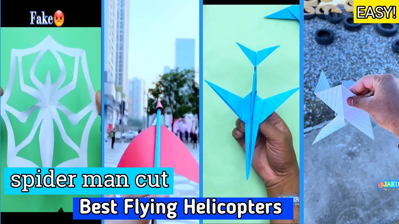25+ Best flying paper toys / how to make paper spider man cute / paper boomerang /  ninja star