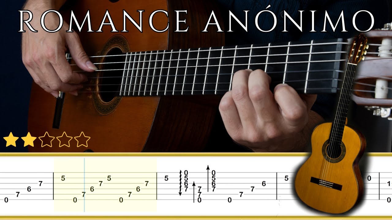 ROMANCE AN&Oacute;NIMO 🎸 || Tutorial para Guitarra Cl&aacute;sica + TABS