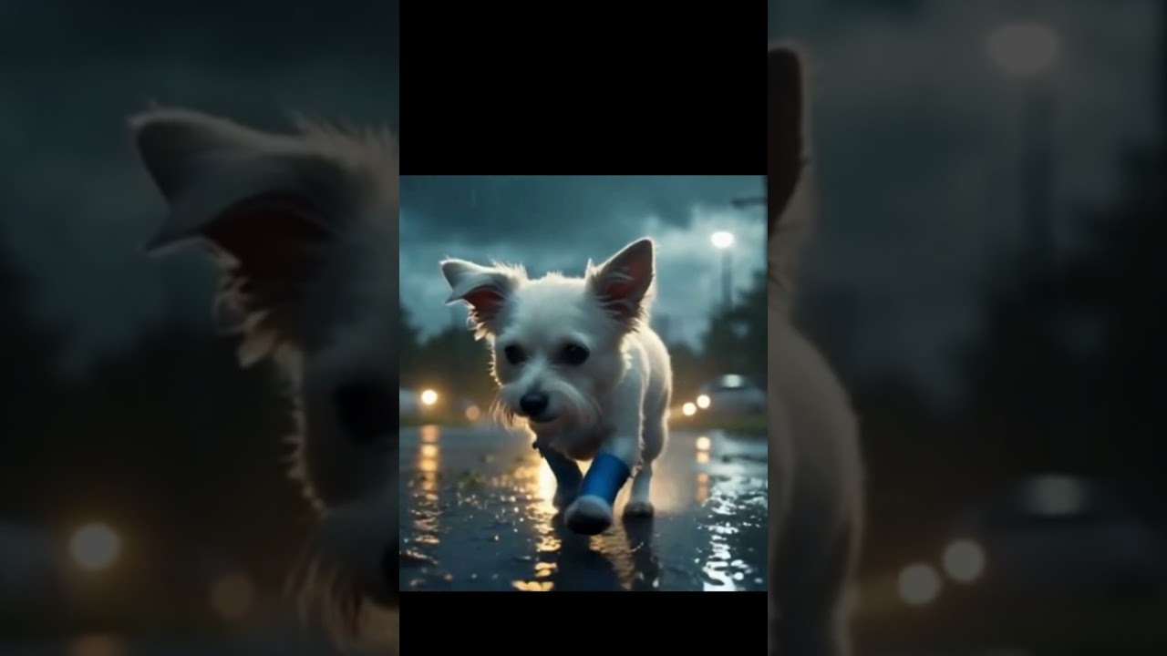 The brave dog is sad because he couldn't save the poor cat 