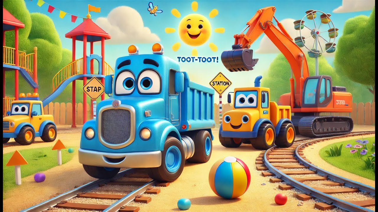 Leo el Camión Azul Construye un Parque Mágico | Aventuras para Niños | 3D Animación Infantil
