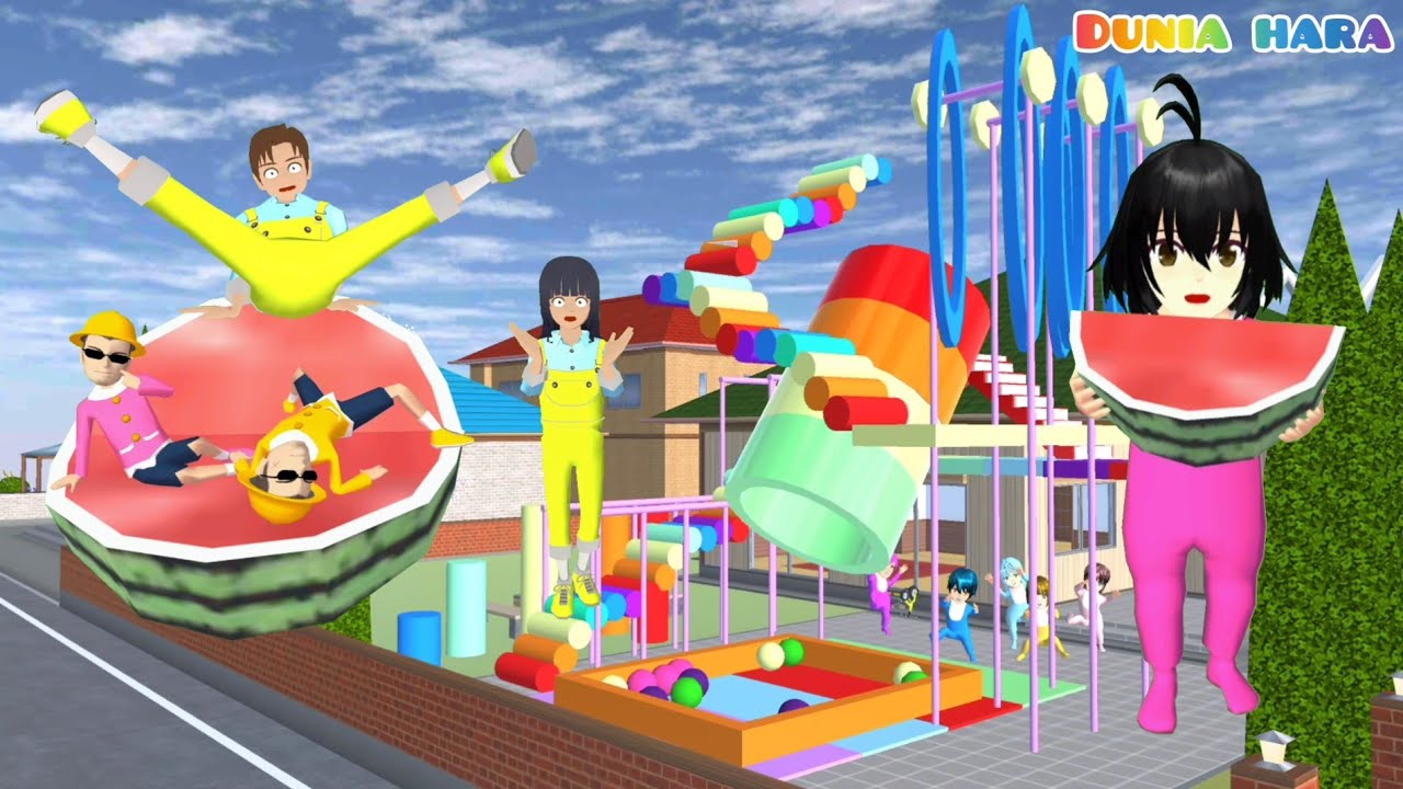 Banjir Yuta Baby Celine Main Playground Baru 😚 Muncul Semangka 🍉🍉 Raksasa | Sakura School Simulator