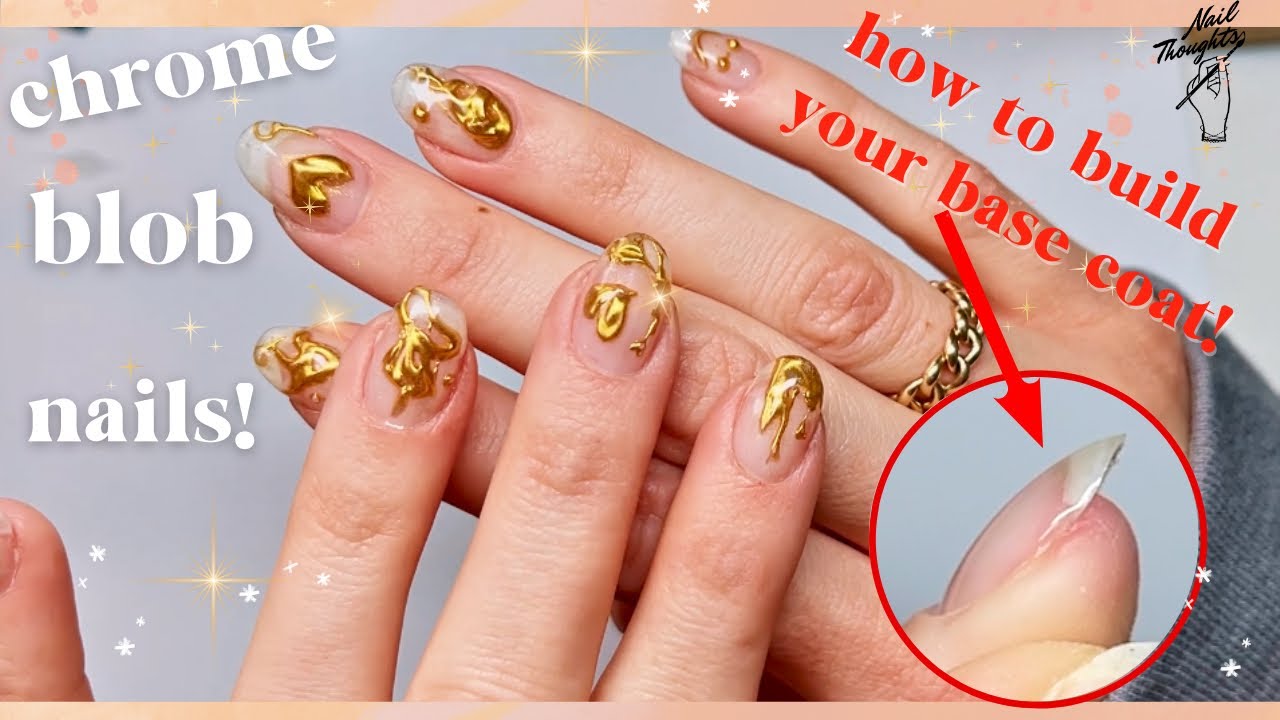 DOING MY OWN NAILS: gold chrome accents! (nail tech)