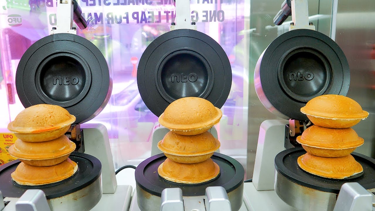 Гамбургер UFO Burger, чтобы есть чистый, не проливая, Бургер с летающей тарелкой / Корейская еда