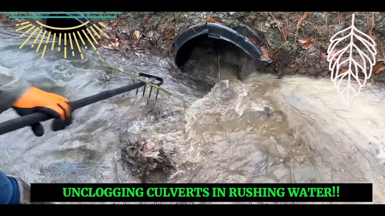 UNCLOGGING CULVERTS WITH RUSHING WATER DURING RAIN 02/2024 NT#35