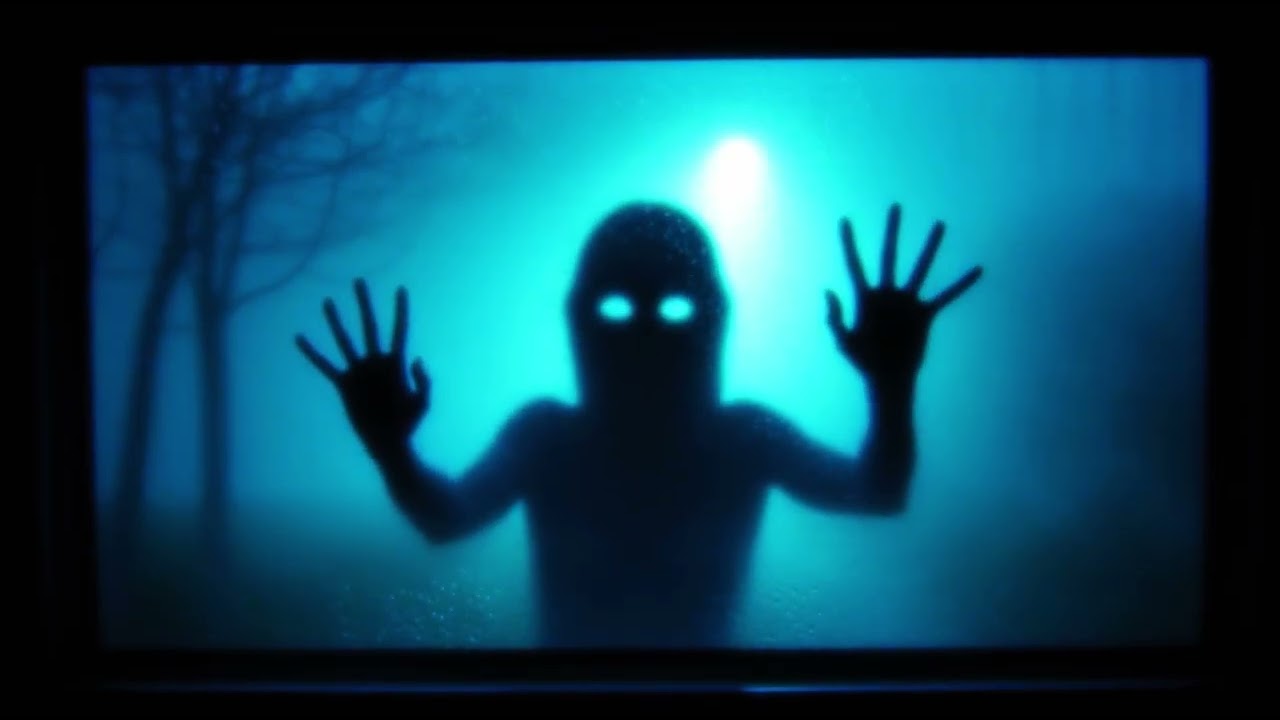Spooky Ghost Floating Fake Window Projector 4K Looping Backgrounds