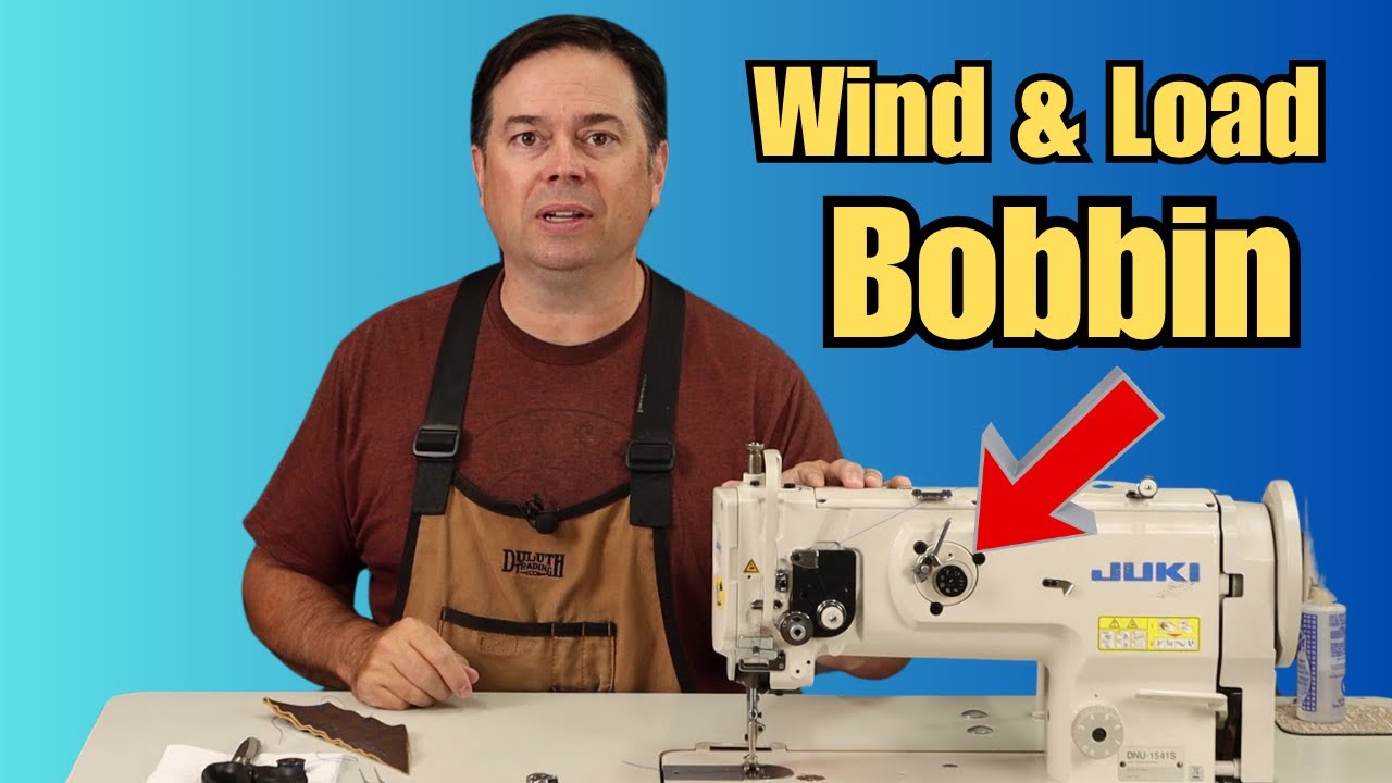 Juki DNU 1541S How to Wind and Load a Bobbin on Industrial Sewing Machine model 1541 walking foot