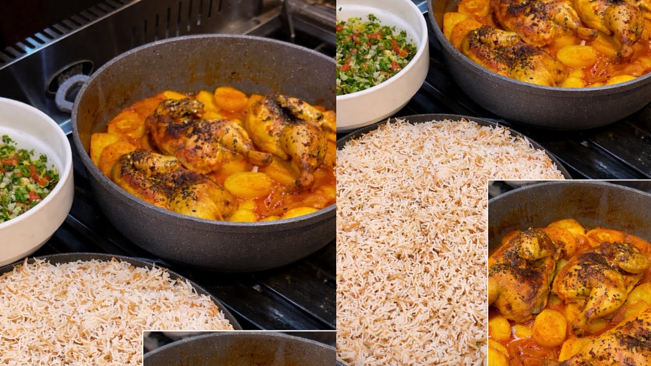صينية دجاج بالخلطة وارز بالشعريه بنت الهاشمي