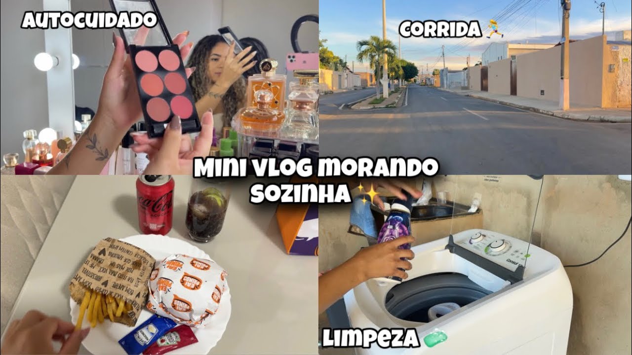DOMINGO MORANDO SOZINHA ✨ Rotina real: corrida, faxina e autocuidado 🧖🏻‍♀️🍔
