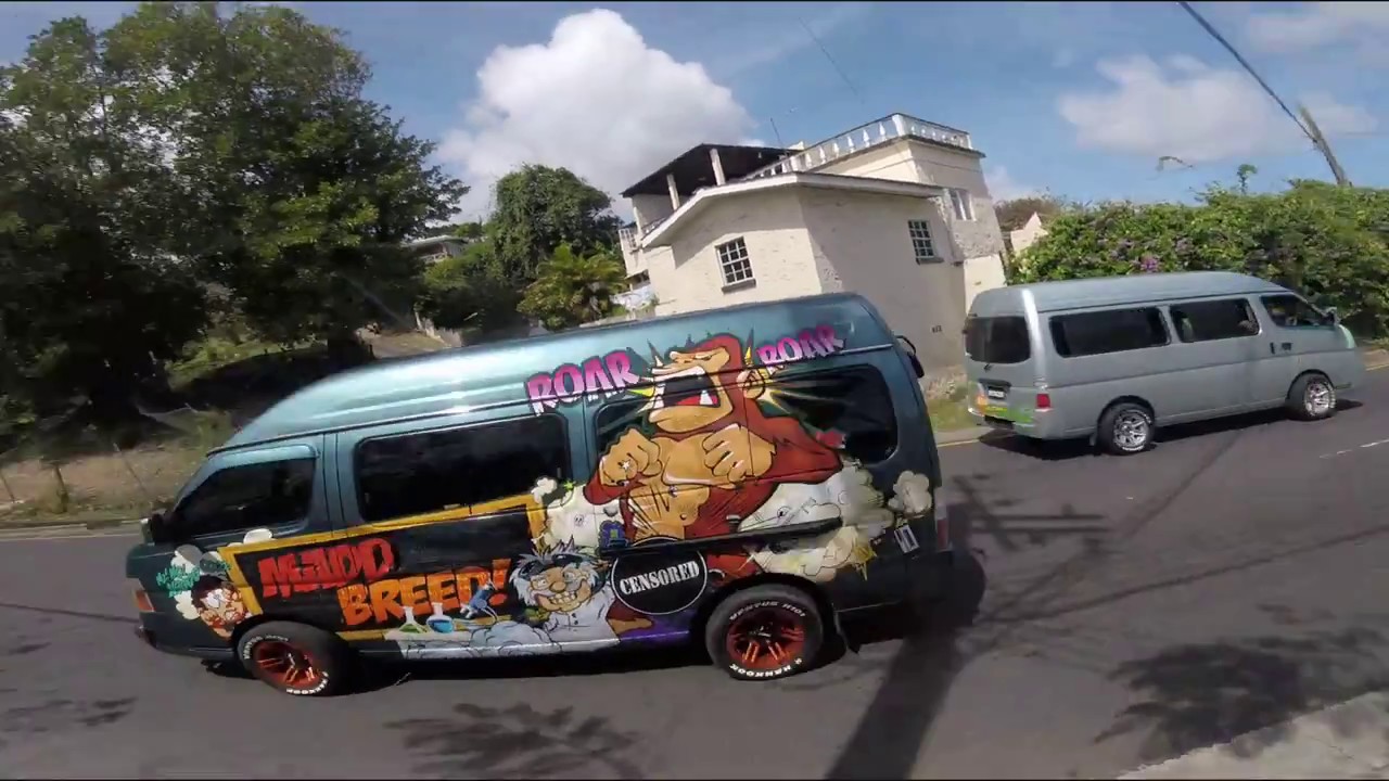 Riding a Minibus on My First Trip into Kingstown, Capital of St. Vincent & the Grenadines