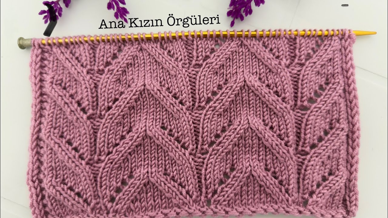 Çok basit iki şiş yelek modeli AJURLU dallar \knitting crochet 