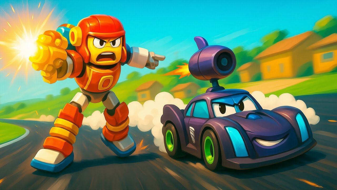 ¡Apresúrate, Super Robot! 🤖 ¡Detén el auto de carreras 🚗 Robofuse | Dibujos animados para niños!