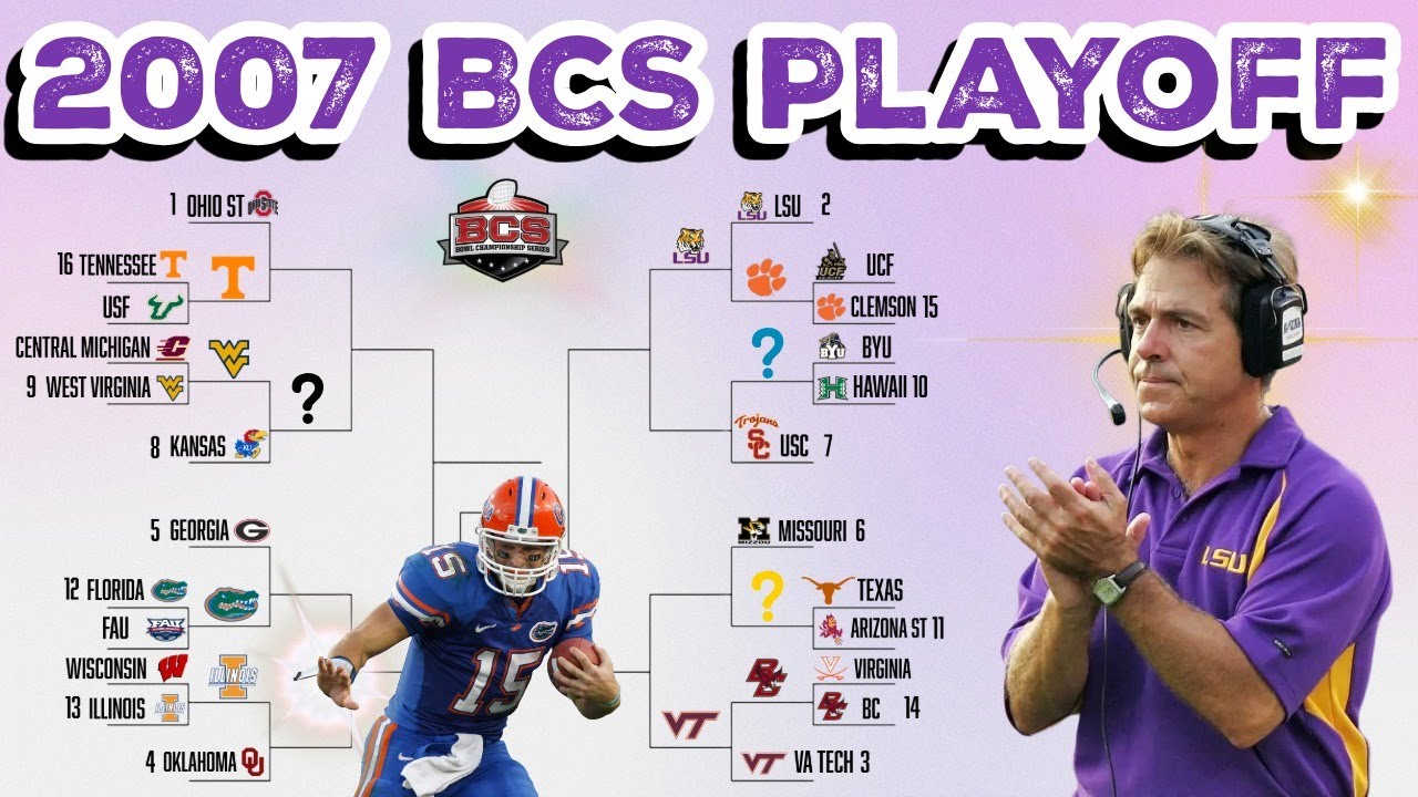 Моделирование плей-офф студенческого футбола 2007 года с участием 24 команд.