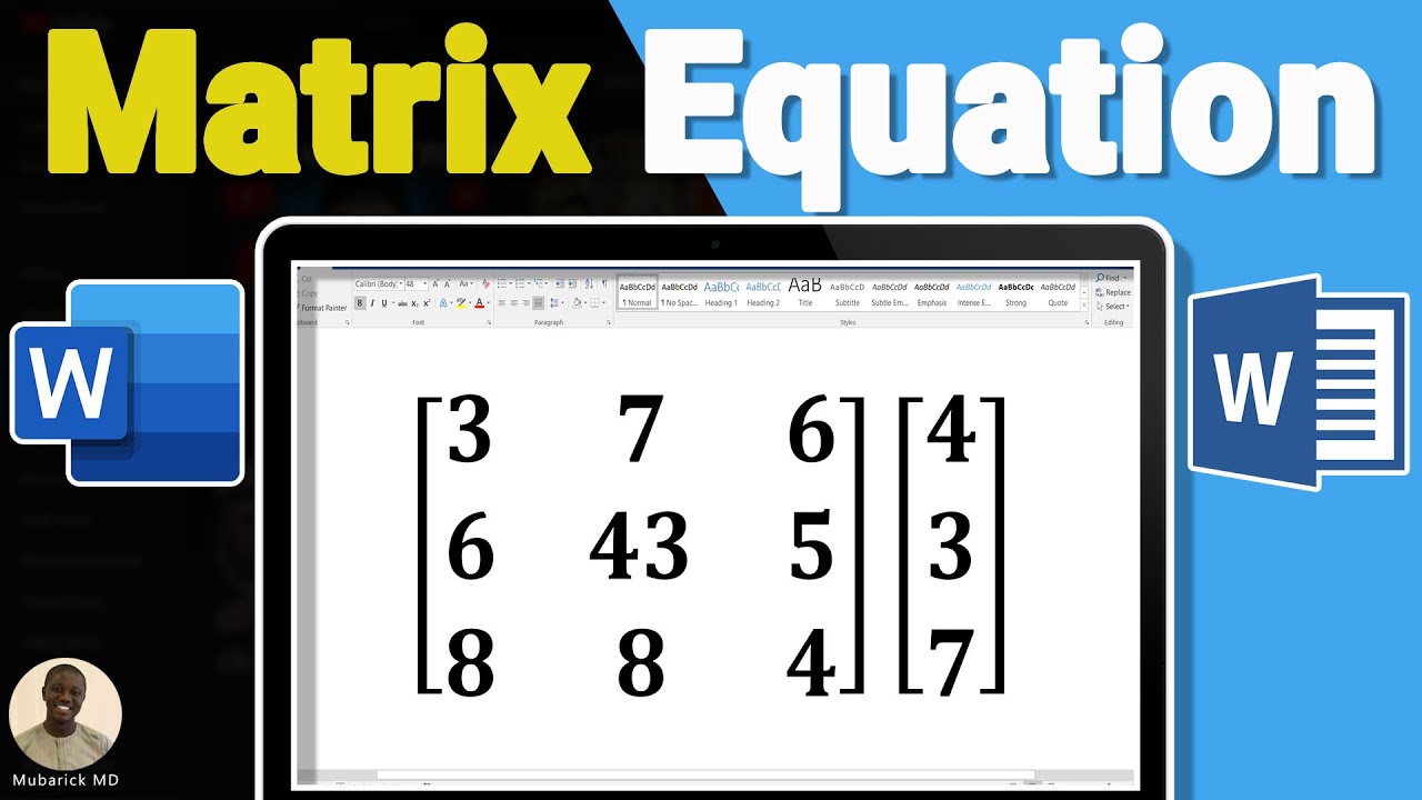 How to Type Matrix Equation in MS Word - Full Guide