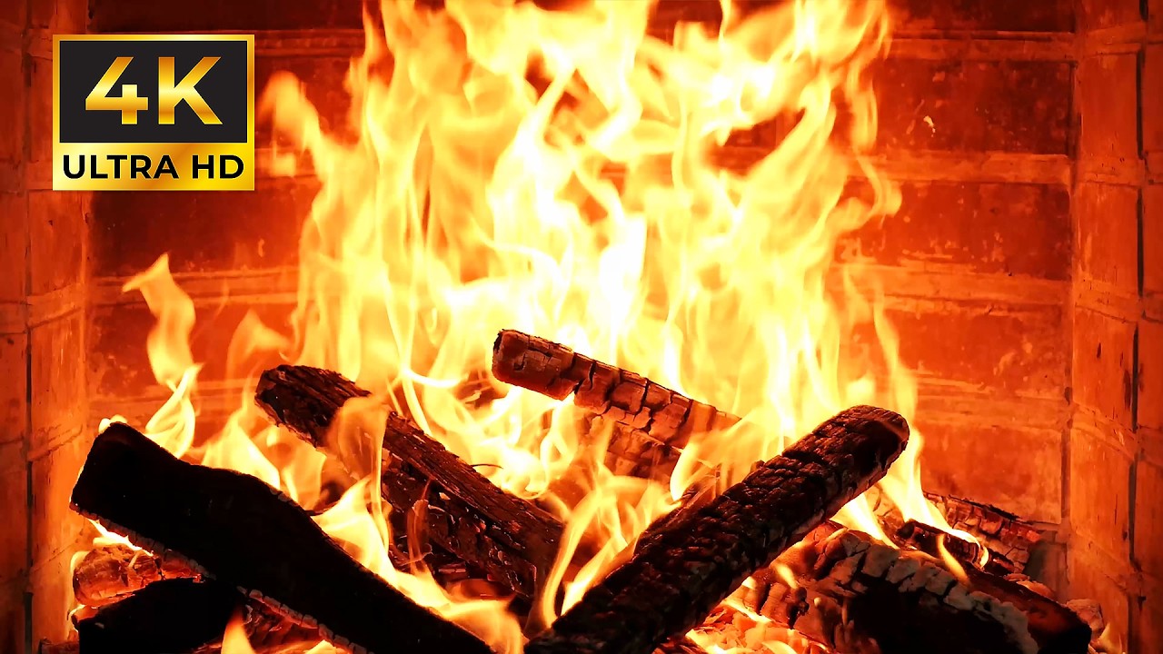 🔥 Cozy Christmas Fireplace 4K (12 Hours). Crackling Fire & Relaxing Ambience for Sleep & Work