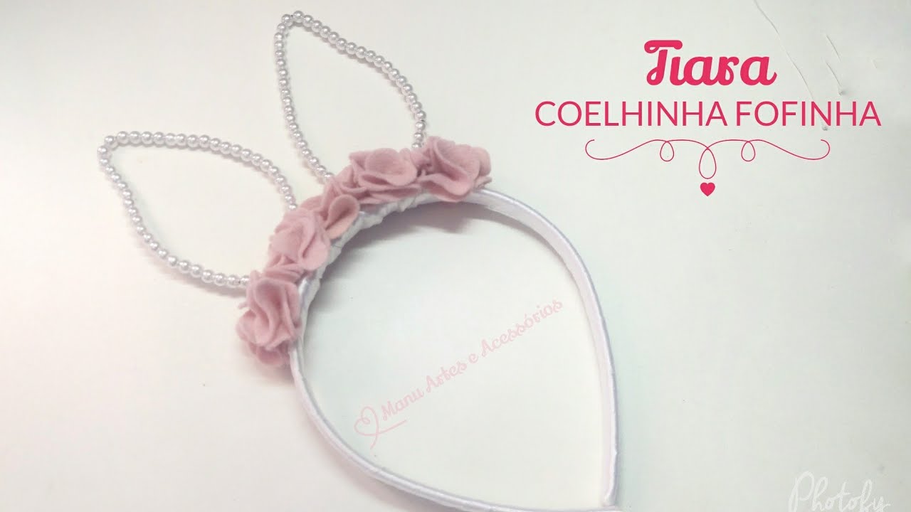 Tiara de Coelhinha Fofinha🐰com Pérolas