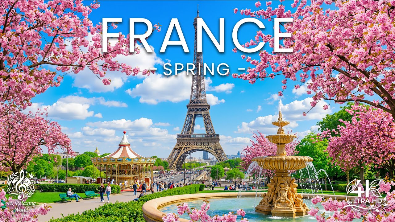 Франция Весна 4K - Откройте для себя вневременную романтику: лавандовые долины, исторические деревни